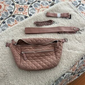 MZ Wallace Quilted Crossbody Bag in Mauve